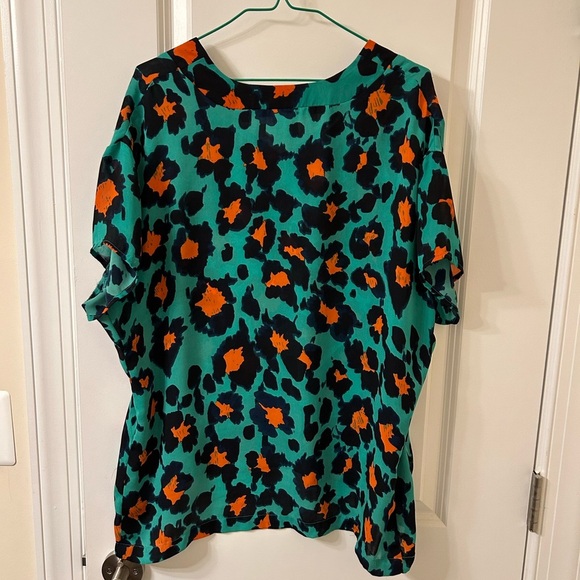 CAbi Blue and Black Oversized Boxy Blouse - Picture 2 of 5